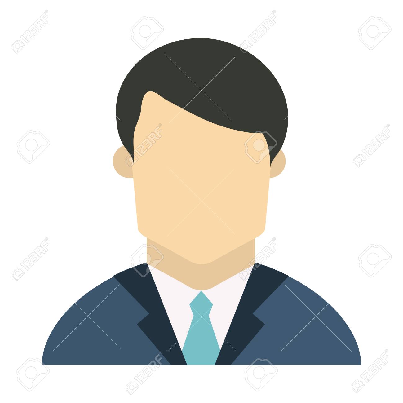 Businessman Avatar Faceless Profile Vector Illustration Graphic ...