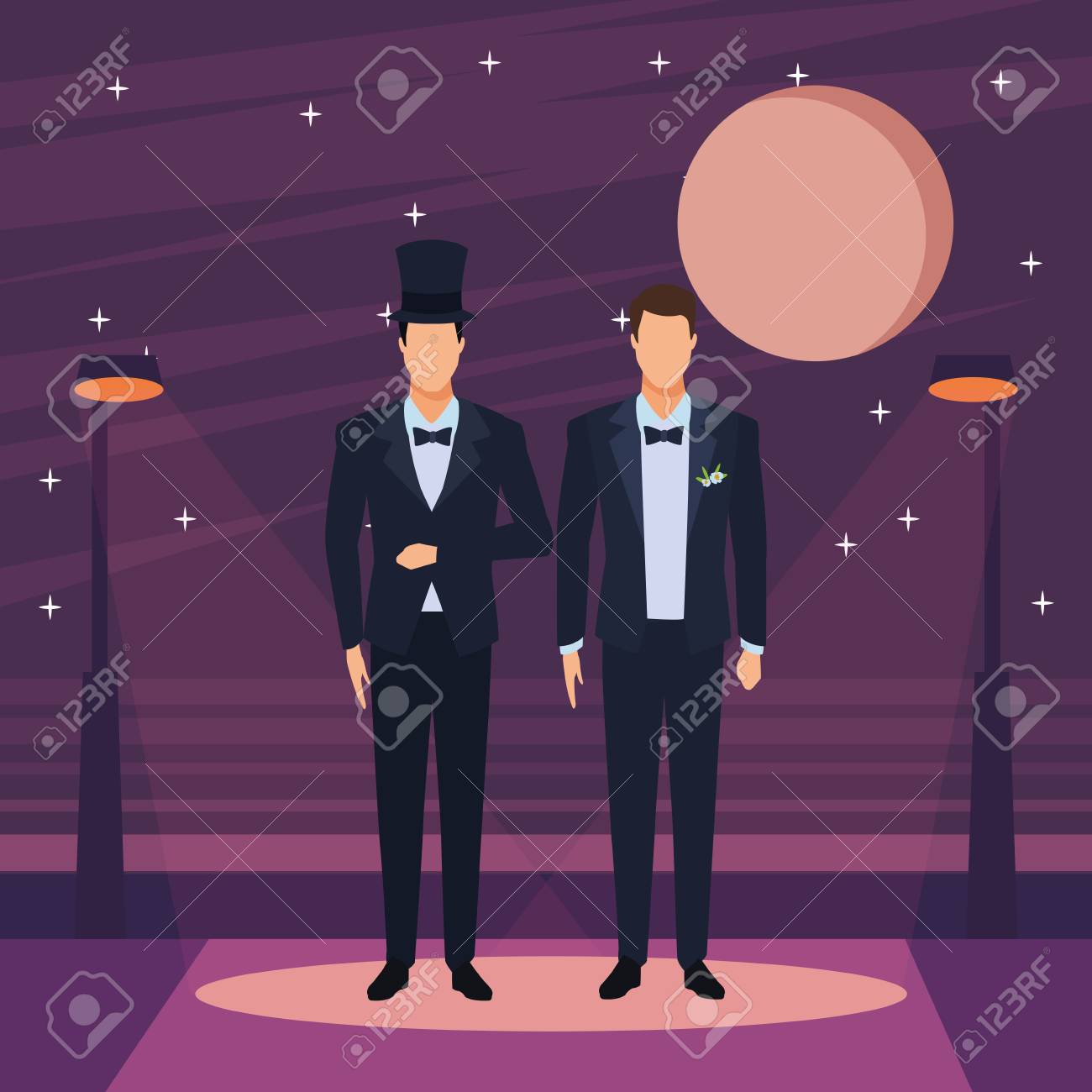 Men Wearing Tuxedo Avatar Cartoon Characters With Bow Tie And Royalty Free Cliparts Vectors And Stock Illustration Image