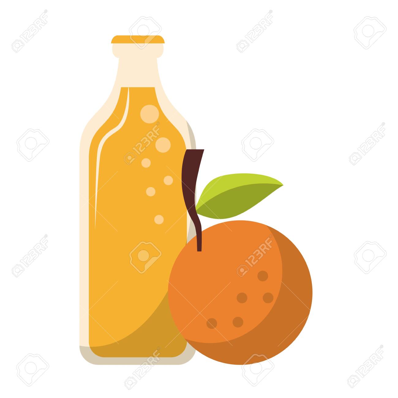 Orange Juice Bottle And Fruit Cartoon Vector Illustration Graphic Design Royalty Free Cliparts Vectors And Stock Illustration Image