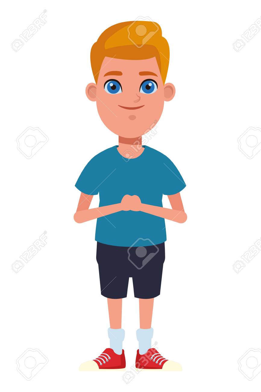 Young Little Kid Blond Boy With Blue Eyes Avatar Cartoon Character Portrait  Vector Illustration Graphic Design Royalty Free SVG, Cliparts, Vectors, and  Stock Illustration. Image 124667145., image size:866x1300