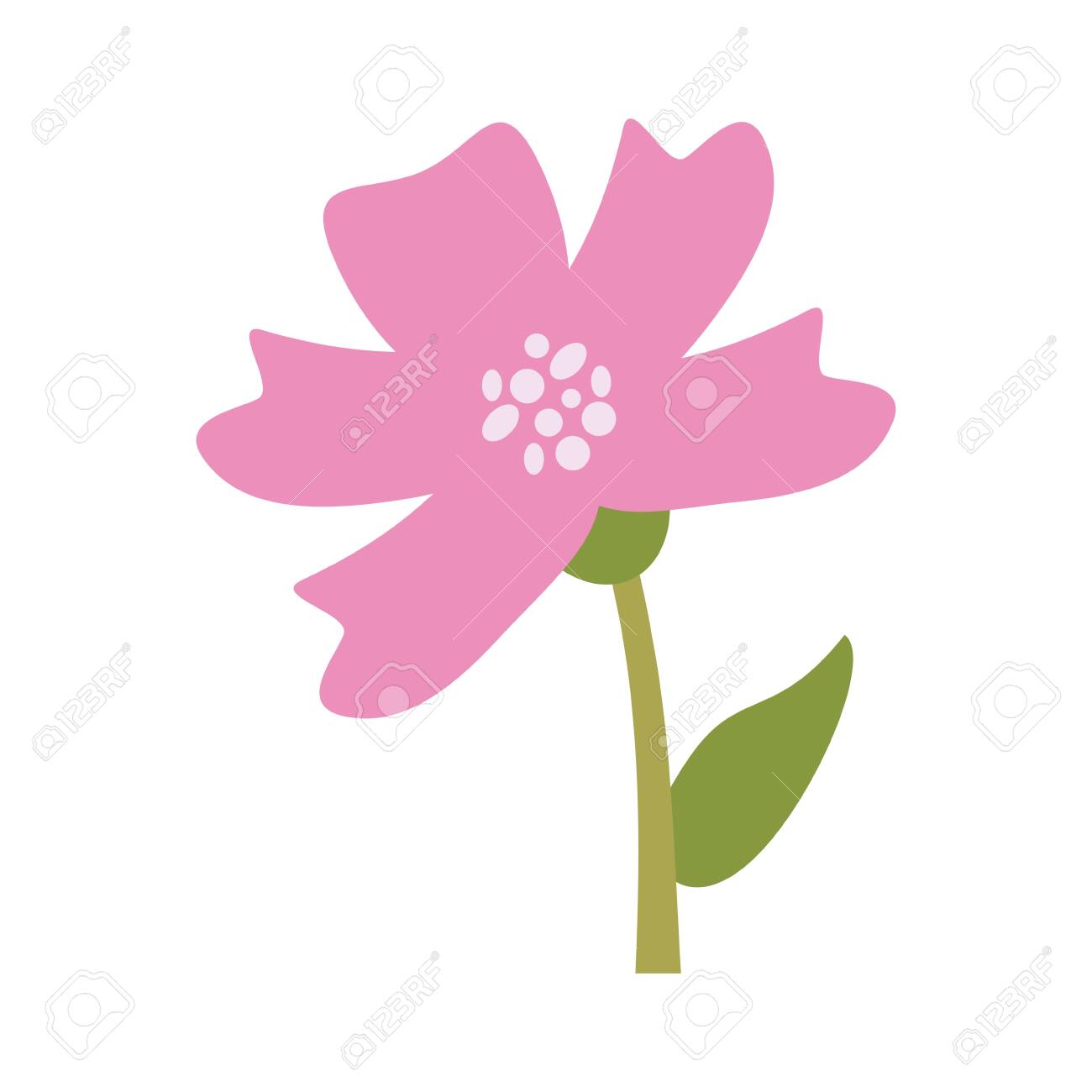 Beautiful flower cartoon isolated