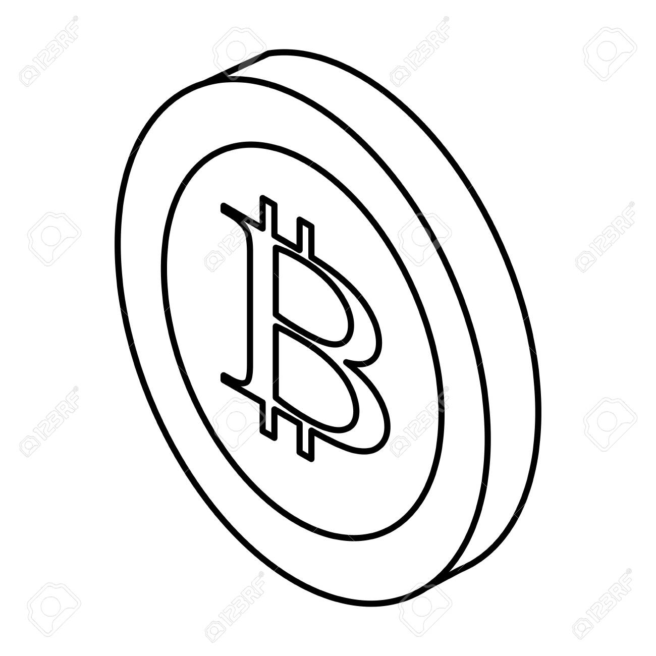Cryptocurrency Coins Icon Cartoon Bitcoin Black And White Vector  Illustration Graphic Design Royalty Free SVG, Cliparts, Vectors, and Stock  Illustration. Image 124816024.