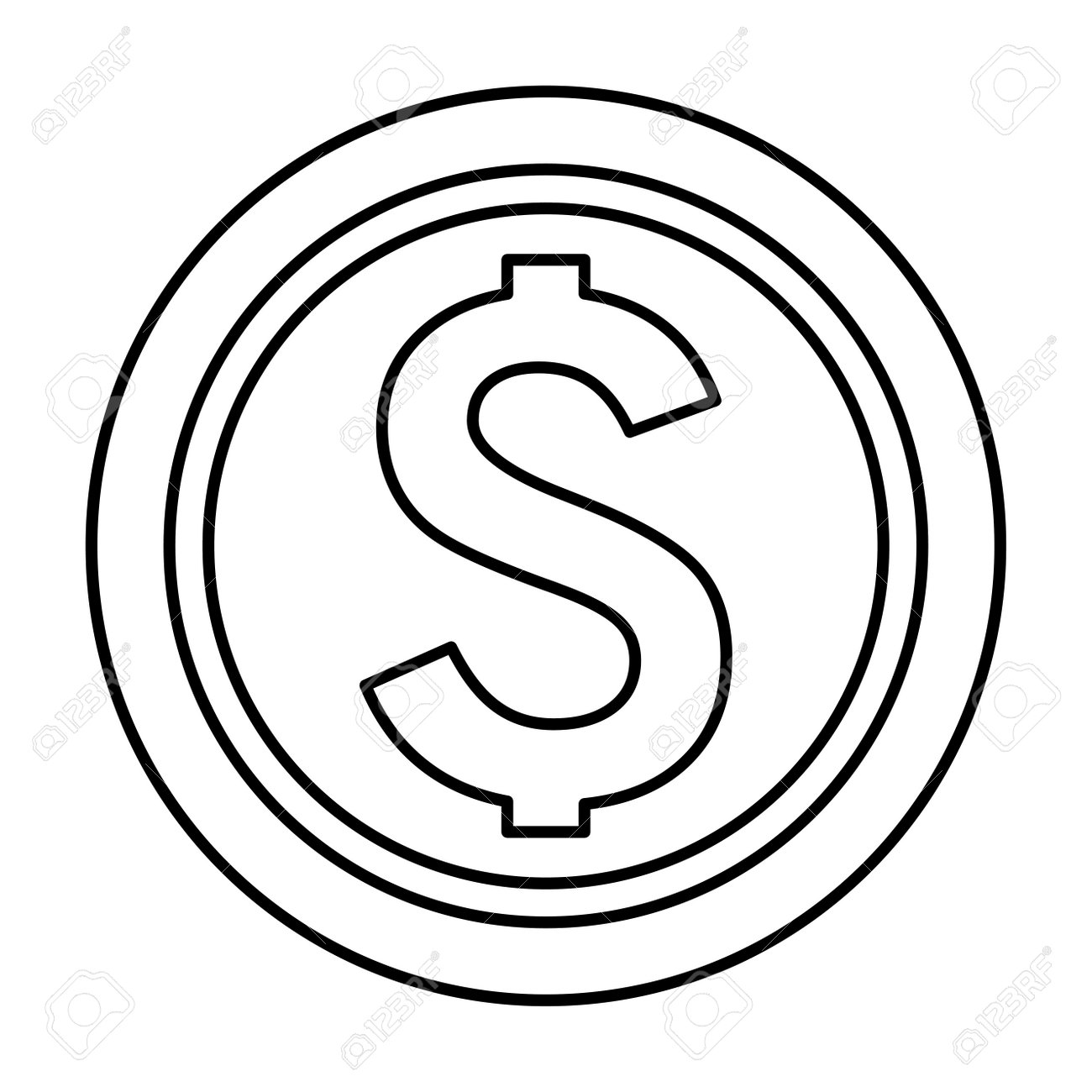 Coin Icon Cartoon Isolated Black And White Vector Illustration Graphic  Design Royalty Free SVG, Cliparts, Vectors, and Stock Illustration. Image  126199874., image size:1300x1300