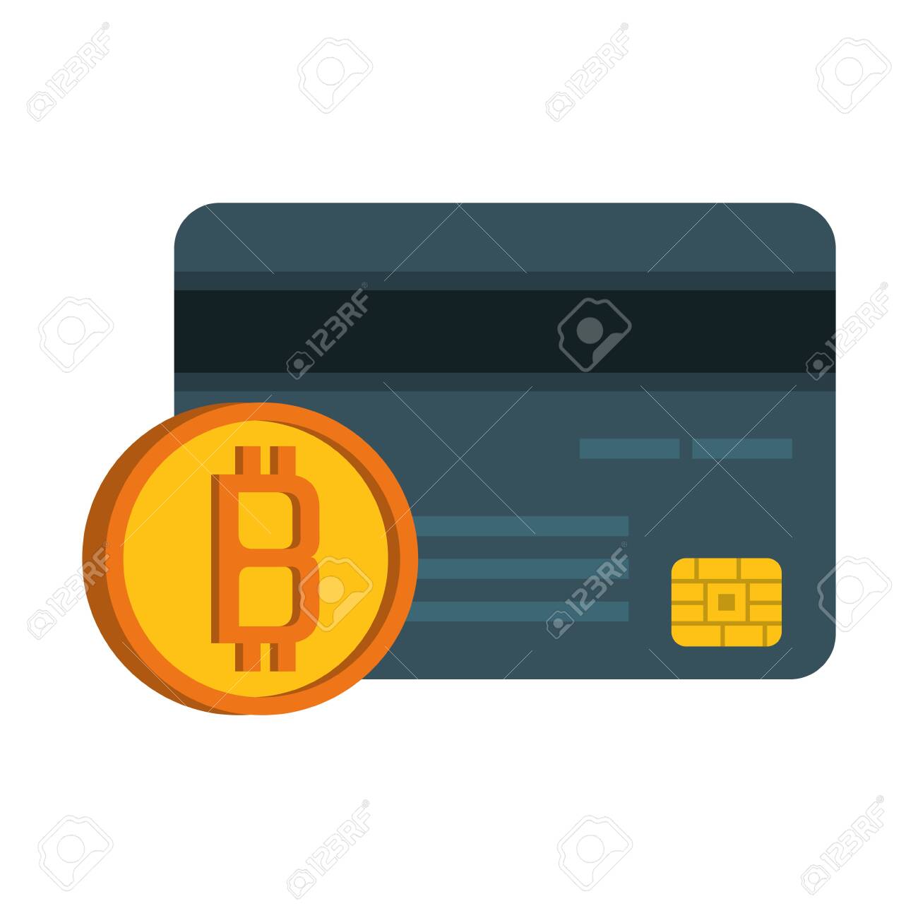 Bitcoin Cryptocurrency Tarjeta De Crédito Y Símbolos De Monedas Ilustración  Vectorial Diseño Gráfico Ilustraciones svg, vectoriales, clip art  vectorizado libre de derechos. Image 129367182