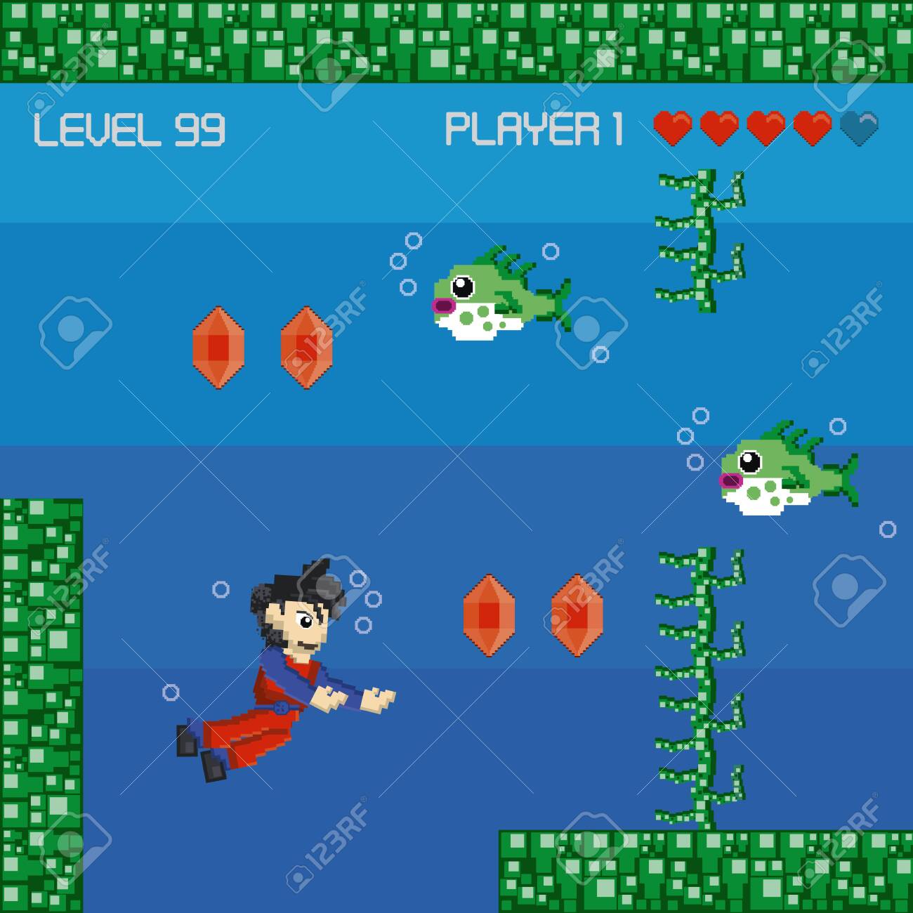 Free Vector Character playing videogame