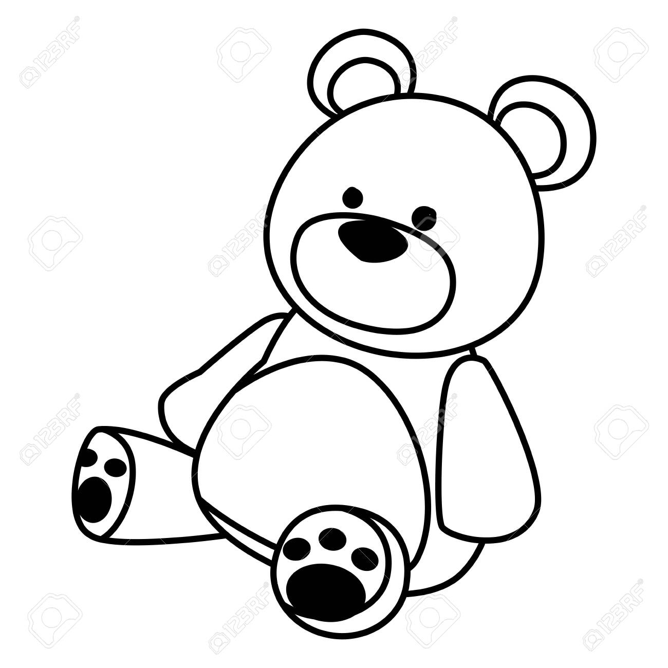 teddy bear black and white