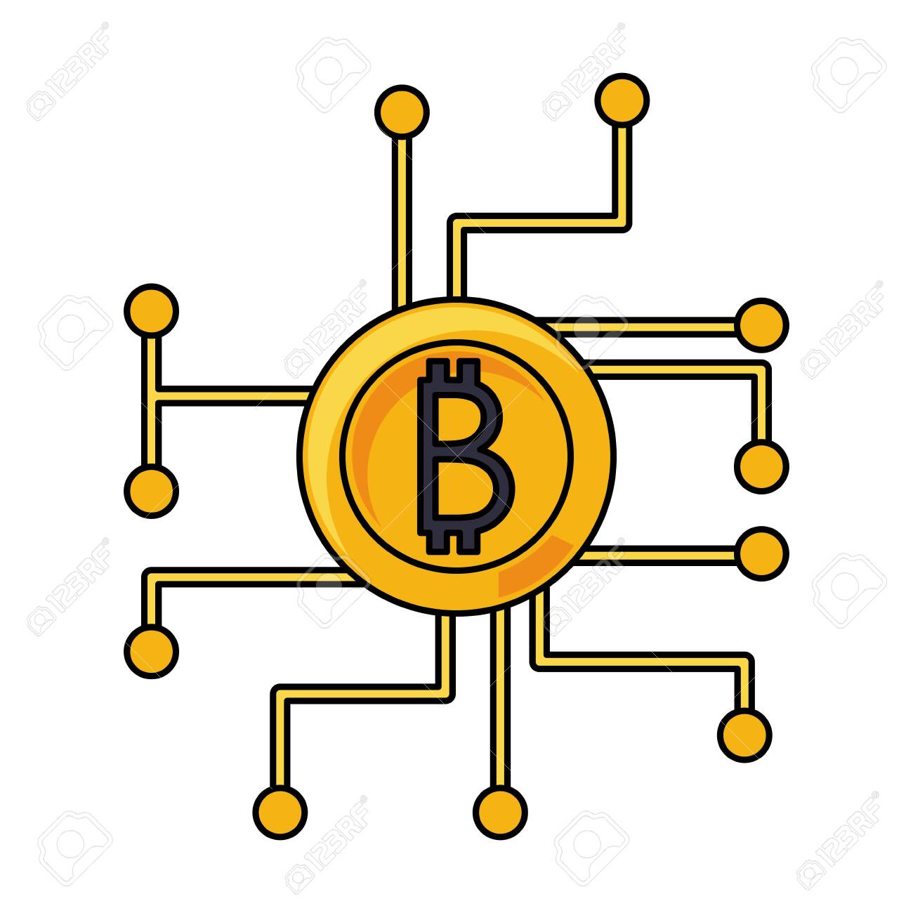 Bitcoin Cryptocurrency Coin And Microchip Circuit Symbol Vector  Illustration Graphic Design Royalty Free SVG, Cliparts, Vectors, and Stock  Illustration. Image 131089581.