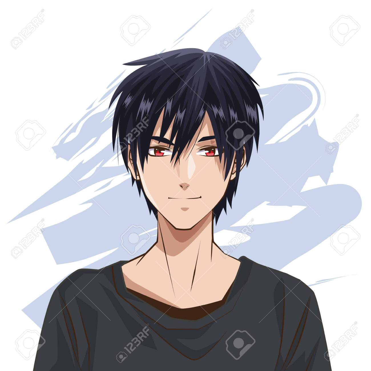 Anime style boy icon Royalty Free Vector Image