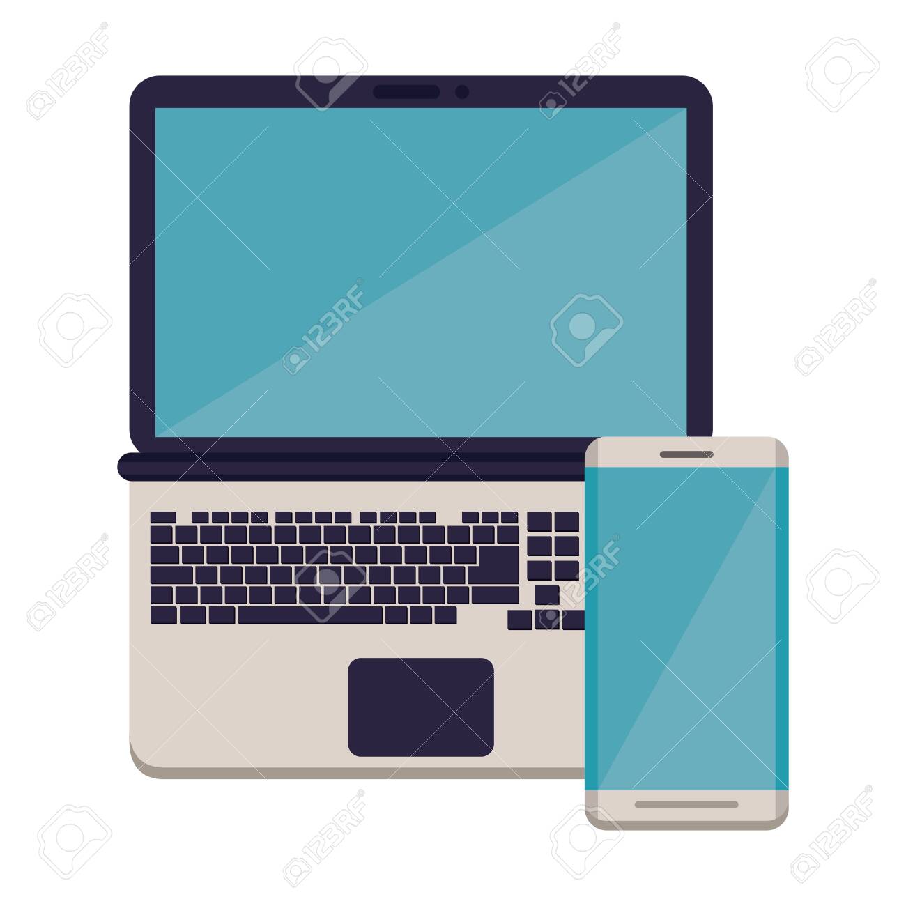 smartphone with laptop electronic devices vector illustration design - 135586435 smartphone with laptop electronic devices vector illustration design - 135586435