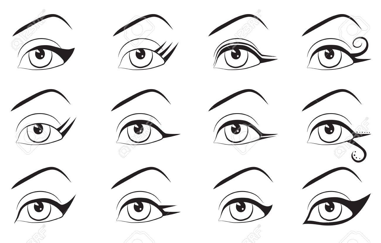 メイクアップ アイライン デザイン Eps 10 セット の写真素材 画像素材 Image