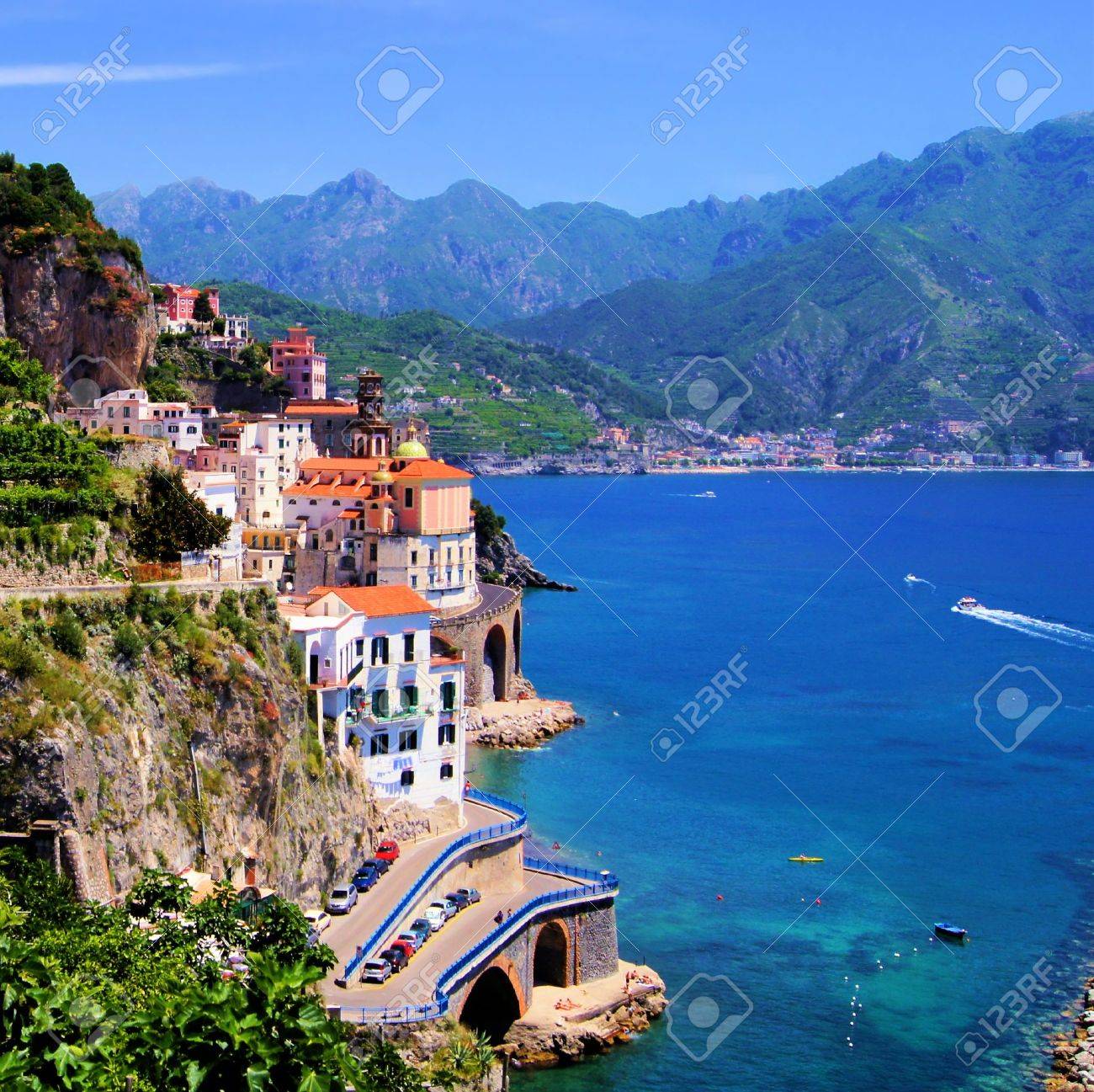 View of the village of Atrani, Amalfi Coast, Italy - 18802365 View of the village of Atrani, Amalfi Coast, Italy - 18802365