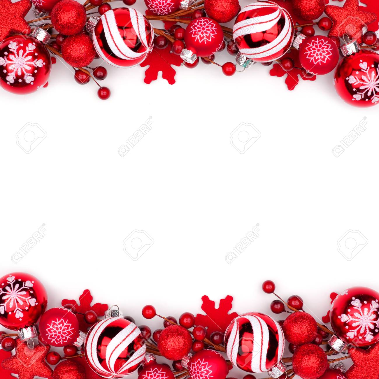 Weihnachtsdoppelbord Von Roten Verzierungen Lokalisiert Auf Einem Weissen Hintergrund Lizenzfreie Fotos Bilder Und Stock Fotografie Image 88361546