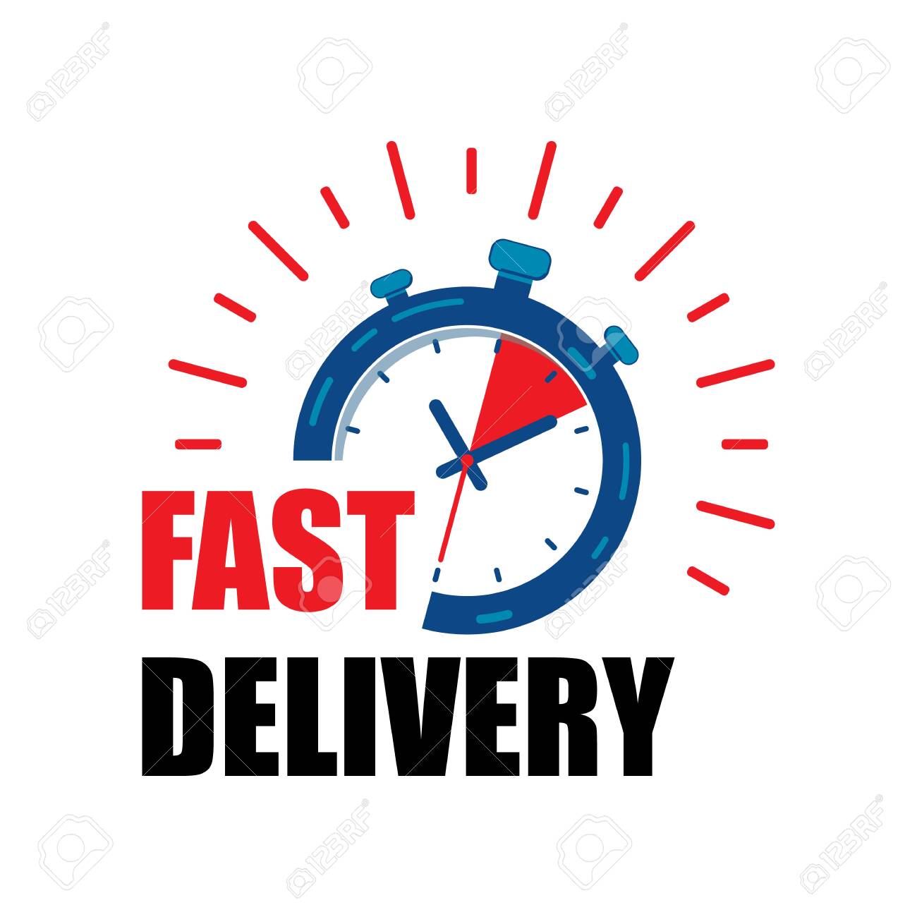 Fast delivery watch service with red arrows. Express fast delivery service stopwatch icon vector eps10. fast Delivery watch. - 120264684 Fast delivery watch service with red arrows. Express fast delivery service stopwatch icon vector eps10. fast Delivery watch. - 120264684