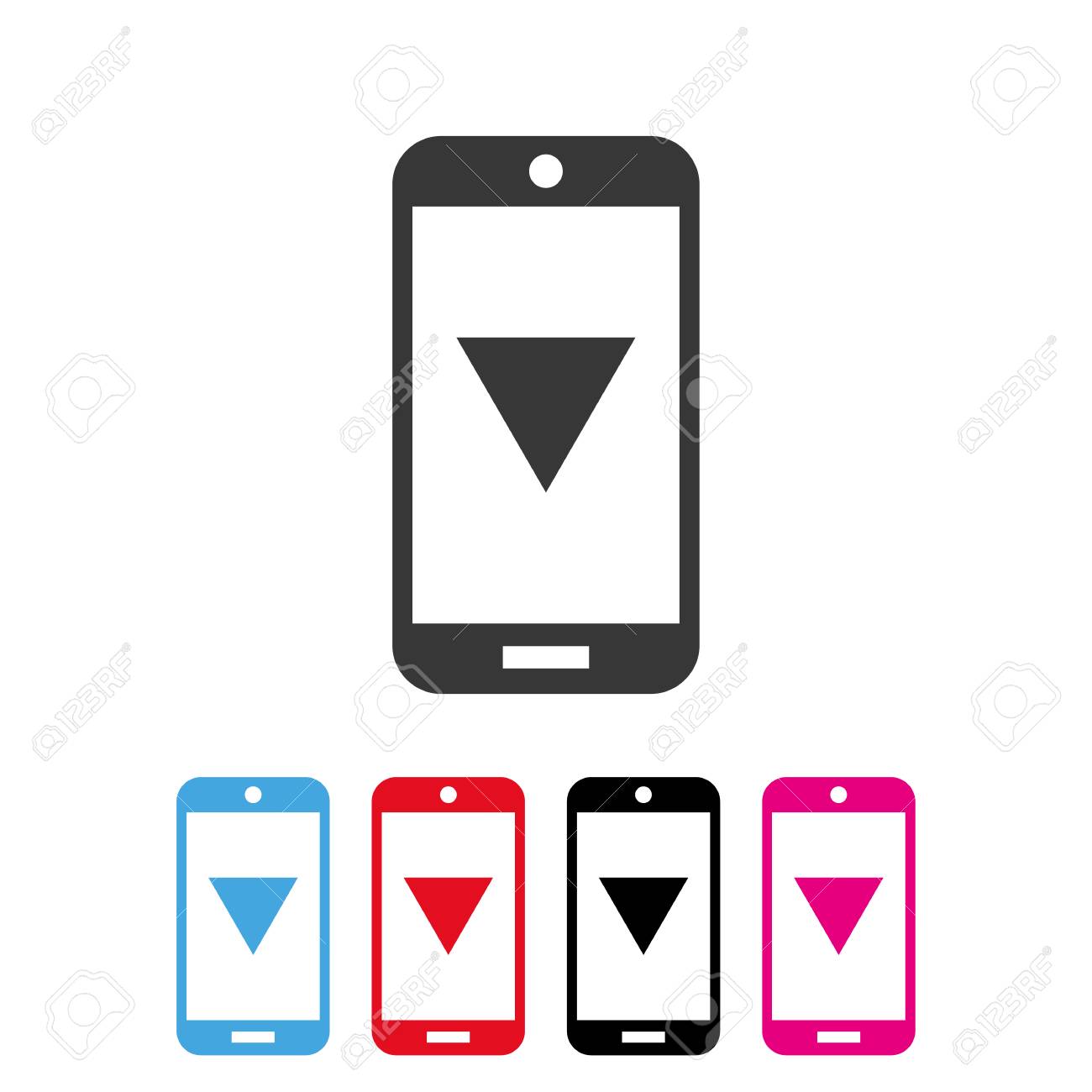 Smartphone Download Icon Vector Mobile Phone Download Version