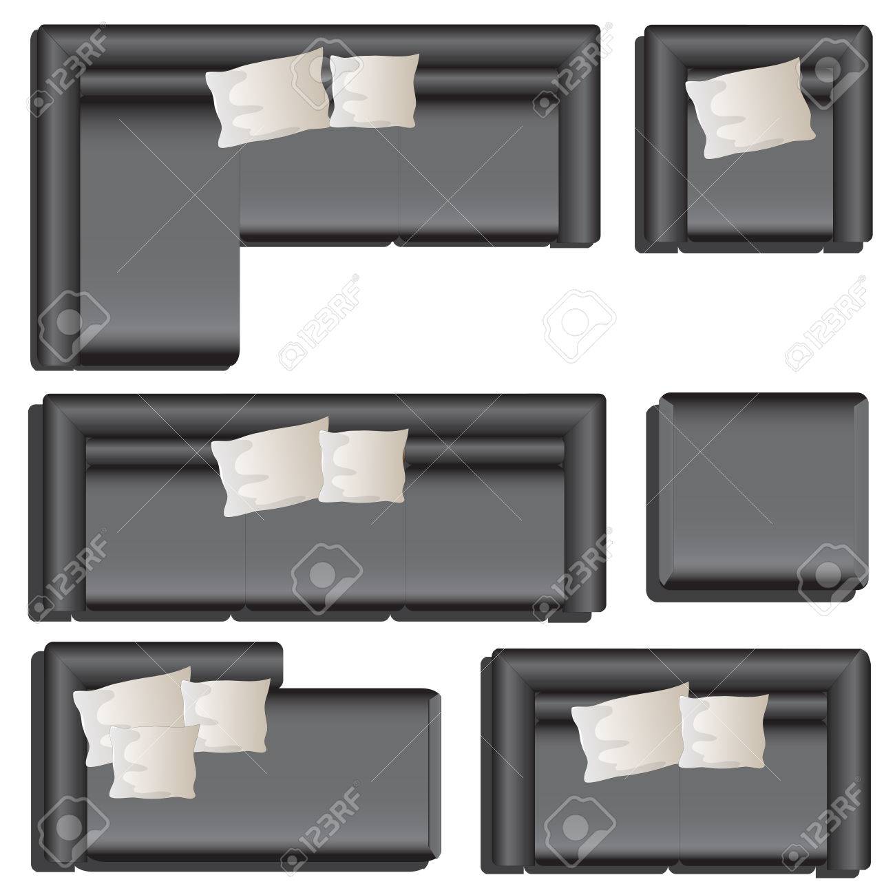Mobel Draufsicht Satz 33 Fur Den Innen Vektor Illustration Schwarzes Sofa Lizenzfrei Nutzbare Vektorgrafiken Clip Arts Illustrationen Image 55158970