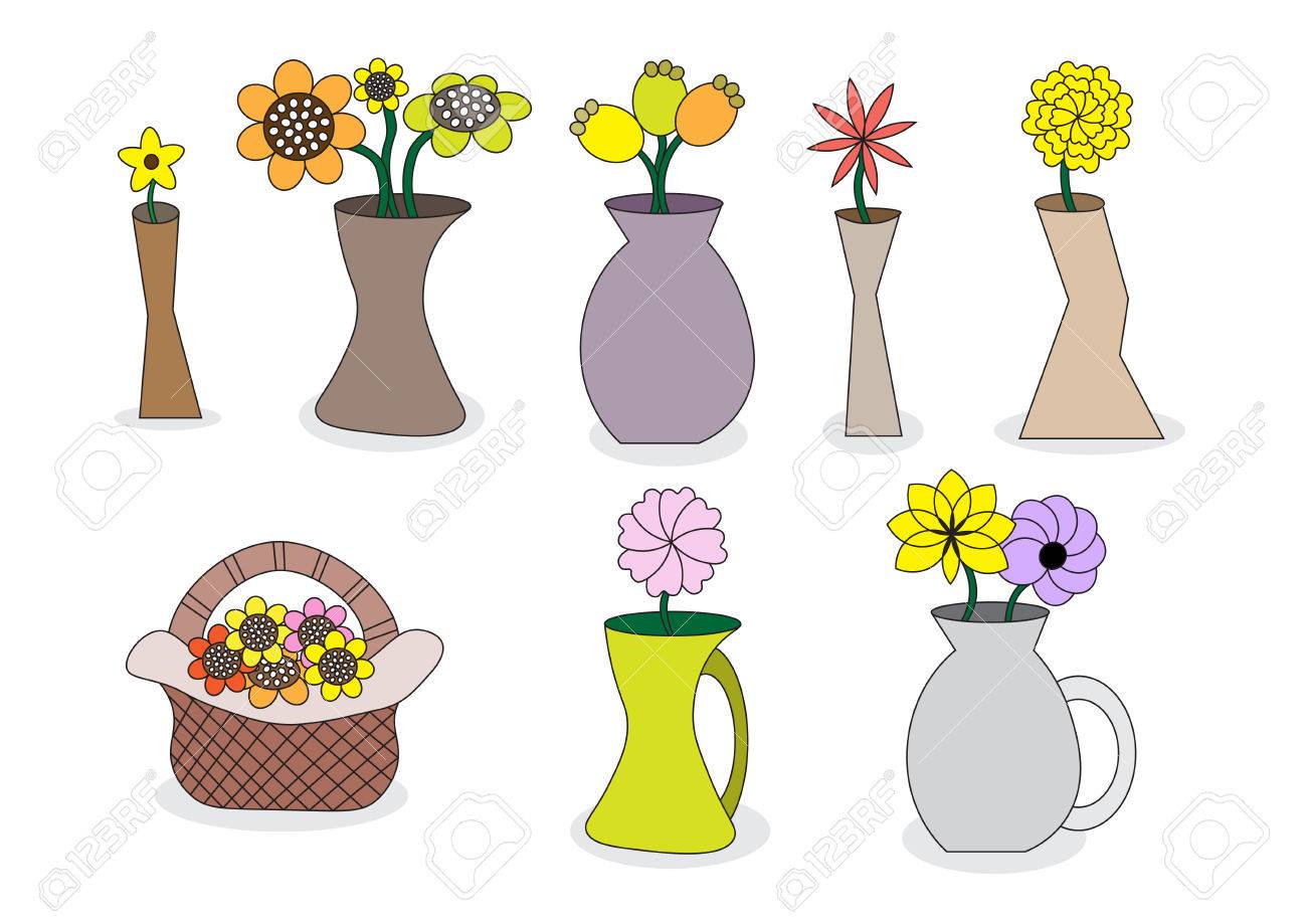 Beautiful Cartoon Flower Vases Vector Illustration Set With Different Vase  Styles Royalty Free SVG, Cliparts, Vectors, and Stock Illustration. Image  36673801., image size:1300x919