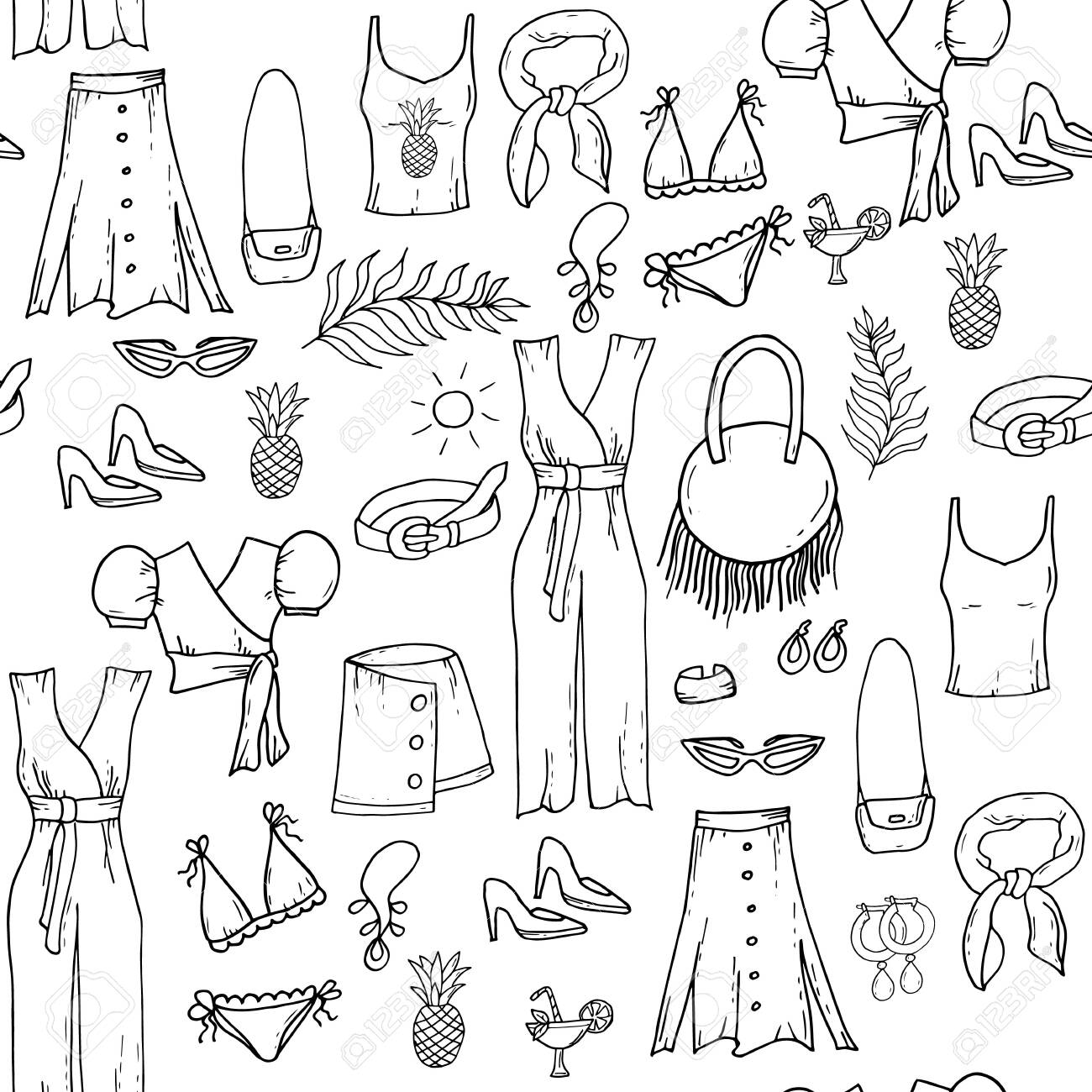 summer clothes drawing