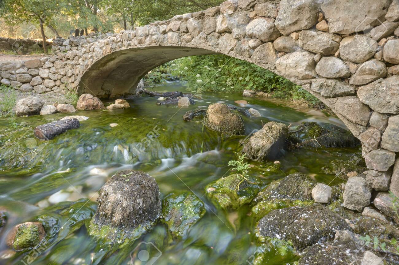 Stone Bridge Over The Source Of The Cerzo River In Villanueva Stock Photo Picture And Royalty Free Image Image