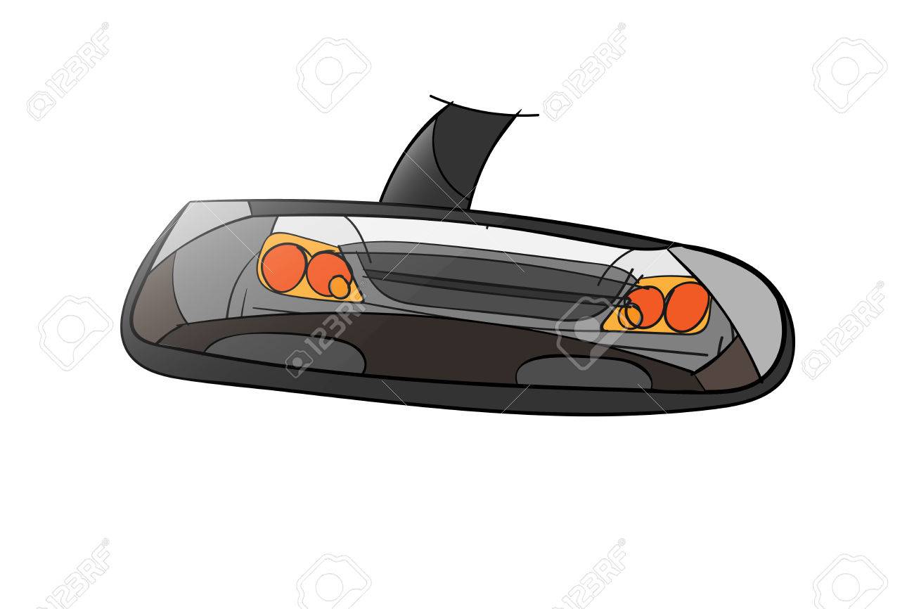 Rear View Mirror Looking At Car Behind Too Close