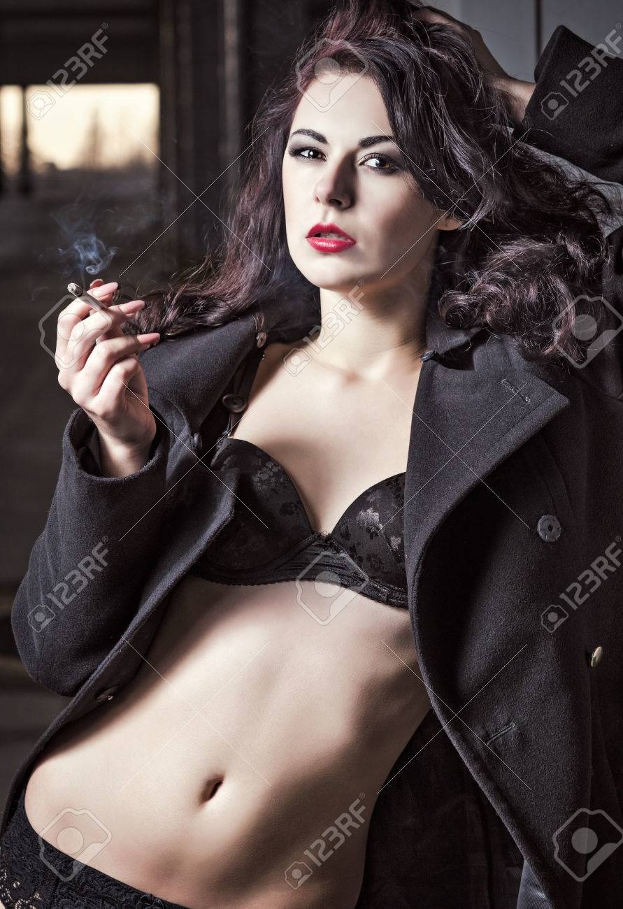 Sergei KleshnevCloseup Portrait Of Sexy Smoking Vamp