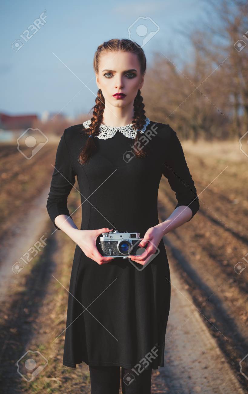 old fashioned black dress