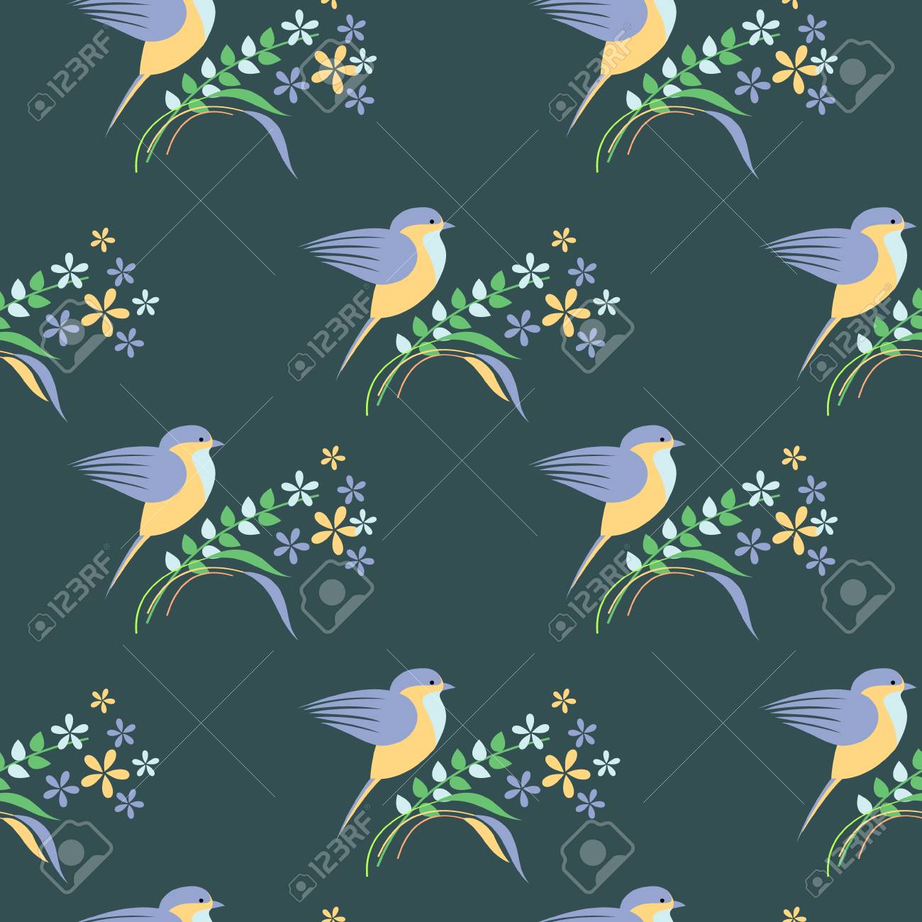 Download Seamless Vector Pattern With Animals Symmetrical Background Royalty Free Cliparts Vectors And Stock Illustration Image 51375226