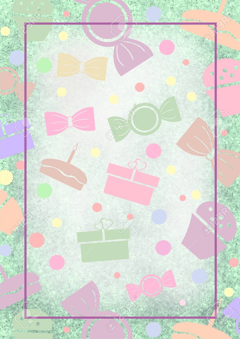 fondo de acuarela dibujado con tortas dulces y regalos plantilla fondos para tarjetas
