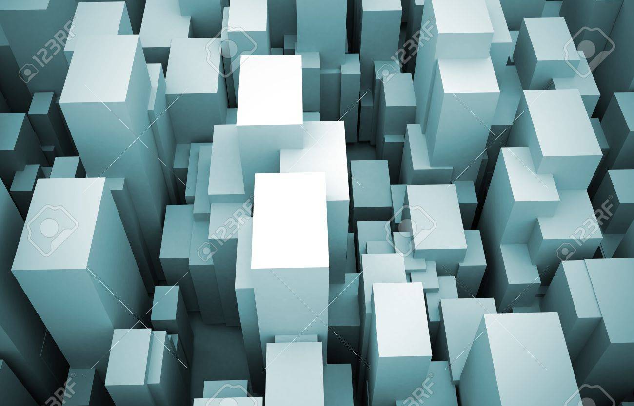 abstract city made of cubes stock photo picture and royalty free