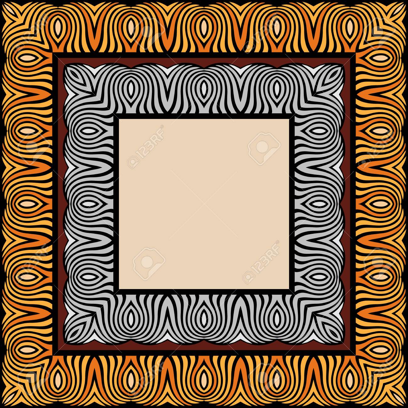 Frame With Zebra African Borders