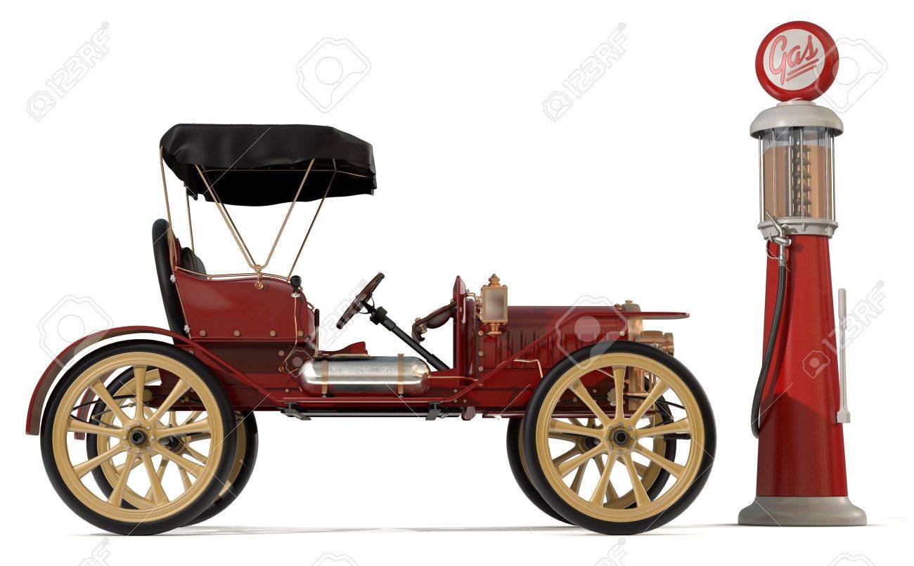 1910 Style Antique Car And Gas Pump Stock Photo Picture And Royalty Free Image Image 7054148