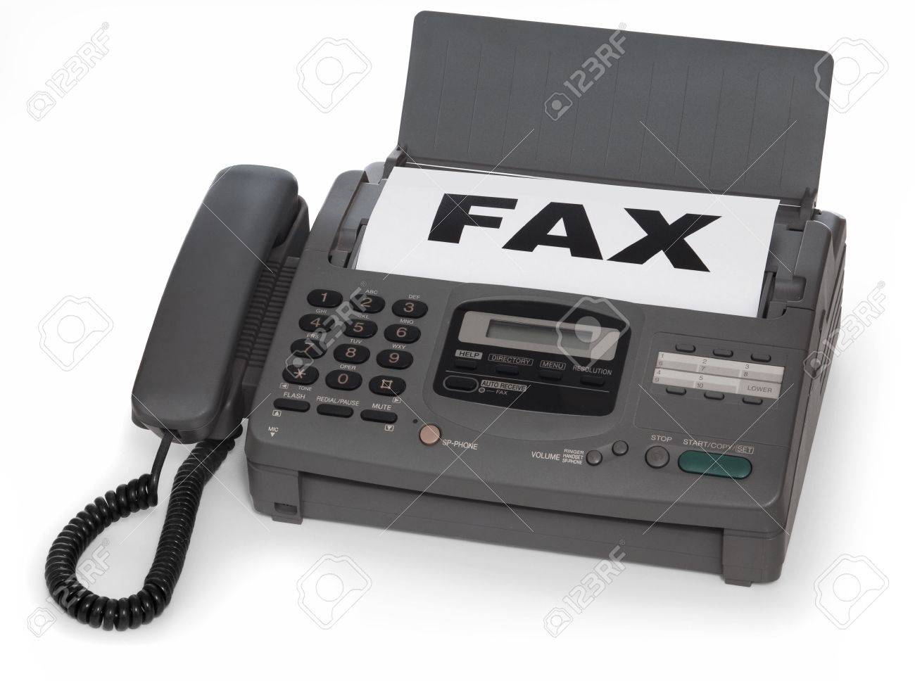 Fax Machine Isolated On White Background Stock Photo Picture And