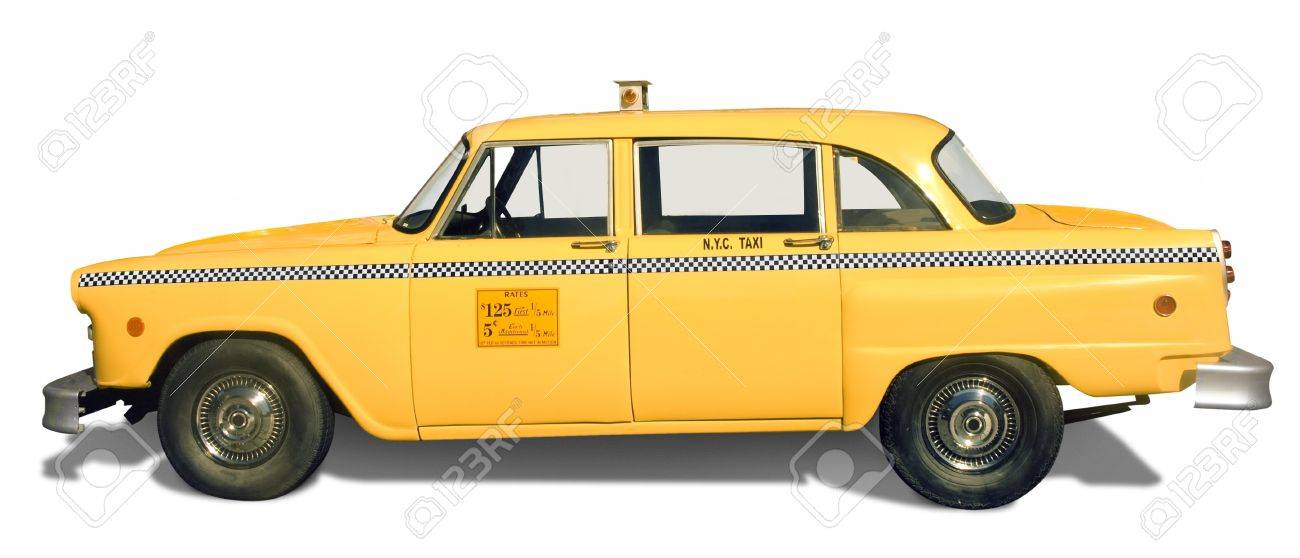 Classic, Retro Yellow Taxicab From New York Cityの写真素材・画像