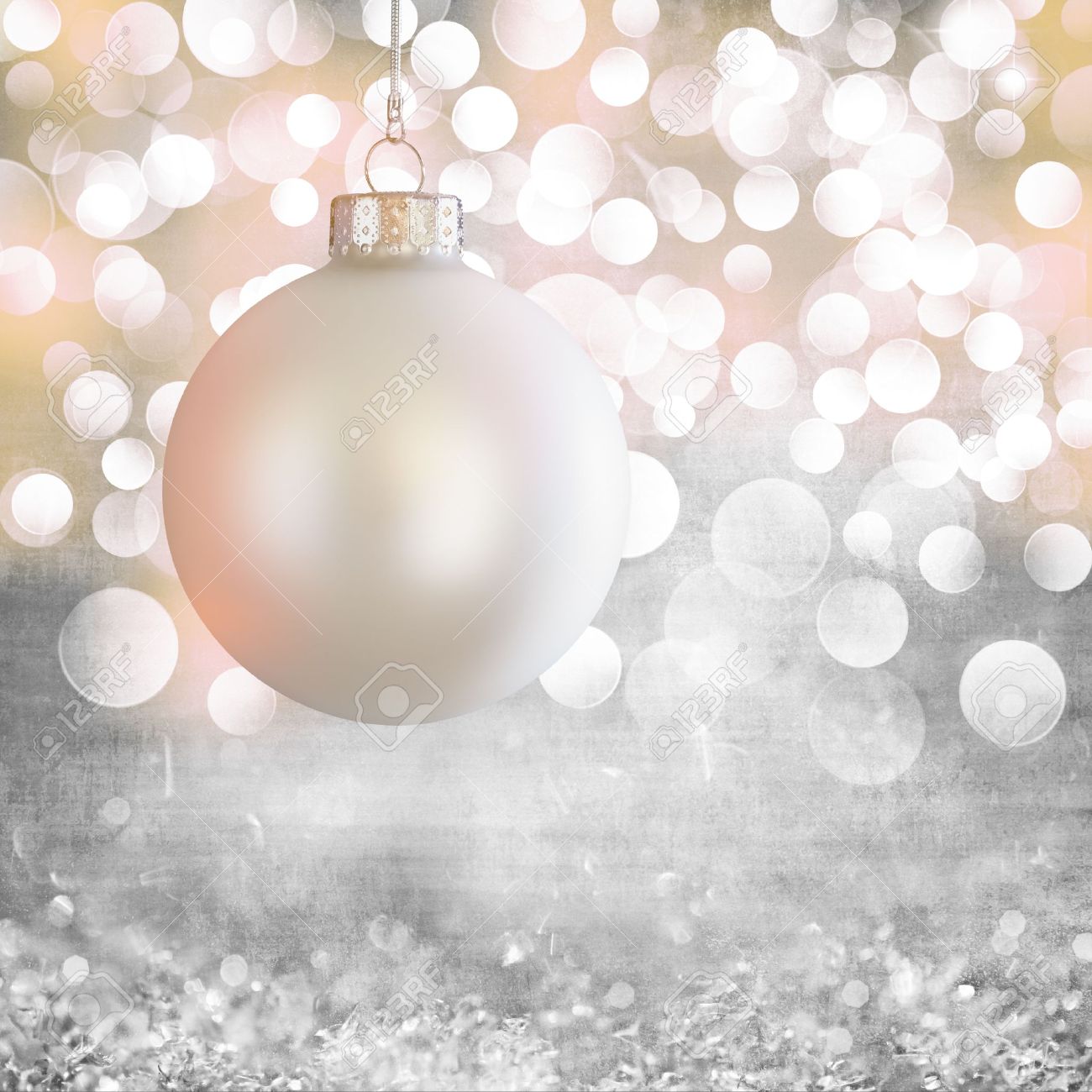 vintage white christmas ball