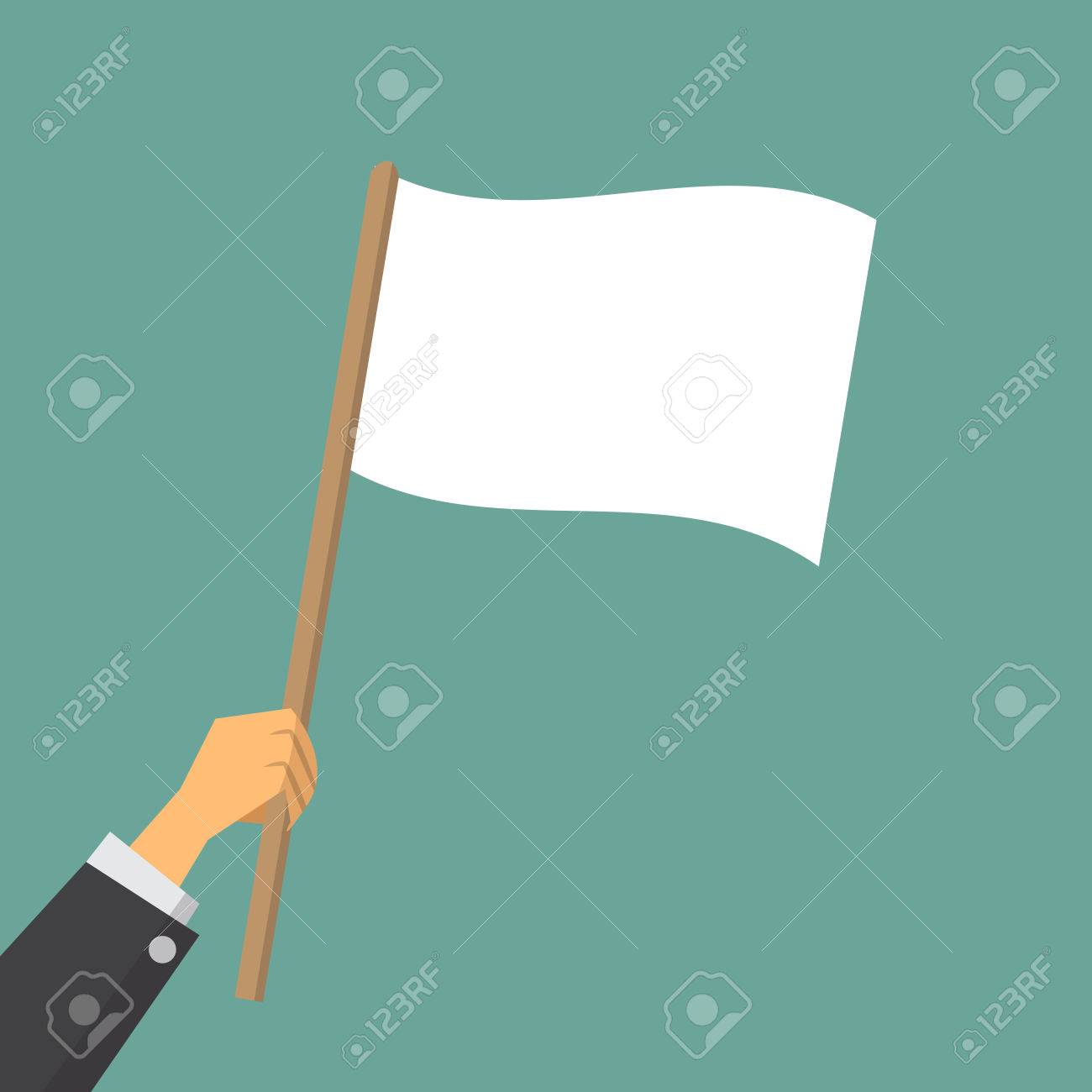 あきらめて 白い旗を振る労働者の手 のイラスト素材 ベクタ Image