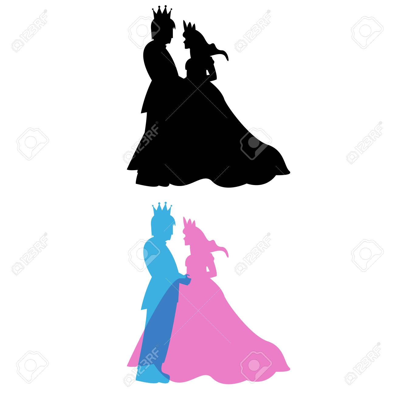 Prince And Princess With Crown King And Queen Vector Royalty