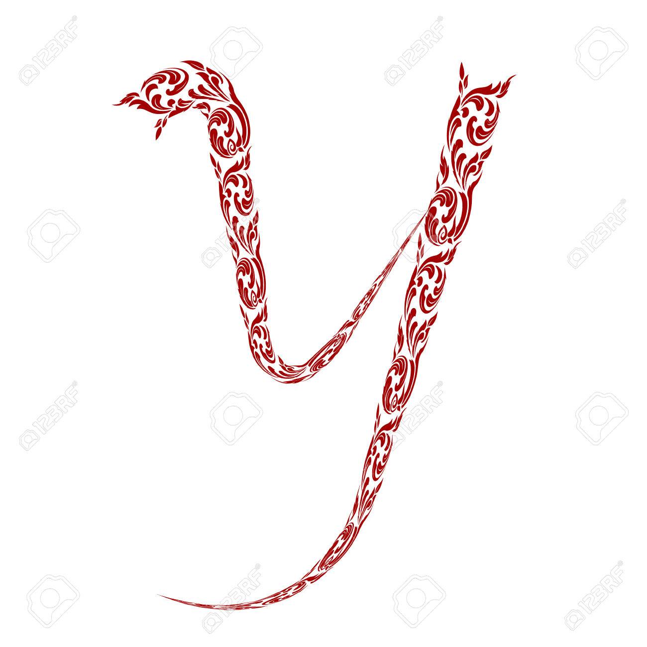 抽象的なベクトル文字アルファベット Y 線タイのアート パターン アルファベットのセットから作られました のイラスト素材 ベクタ Image