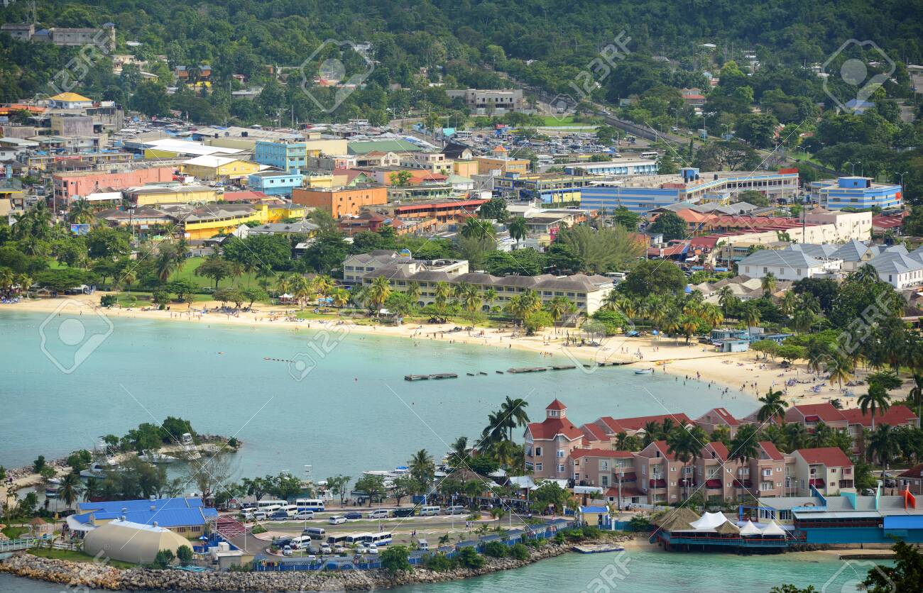 Ocho Rios aerial view from the top of Mystic Mountain, Jamaica. - 157439950 Ocho Rios aerial view from the top of Mystic Mountain, Jamaica. - 157439950