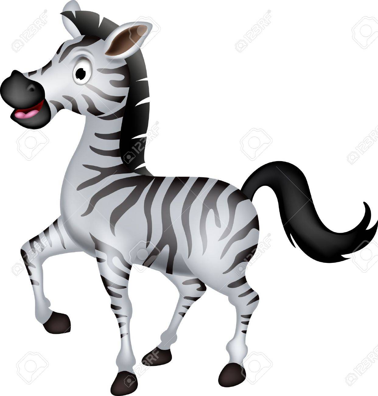 かわいいシマウマ漫画ウォーキング のイラスト素材 ベクタ Image