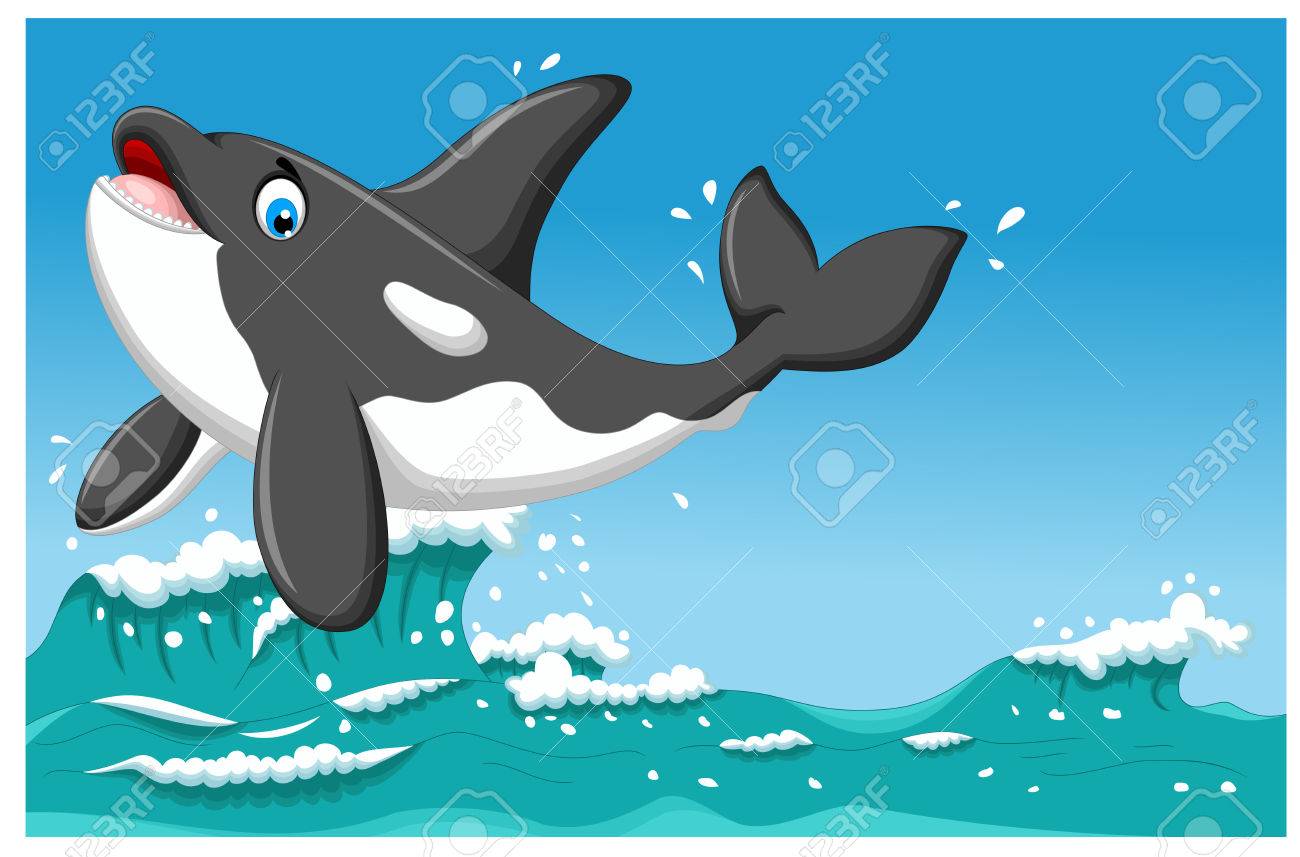 Cute Killer Whale Cartoon Jumping With Sea Life Background Royalty Free  SVG, Cliparts, Vectors, and Stock Illustration. Image 59242920., image size:1300x857