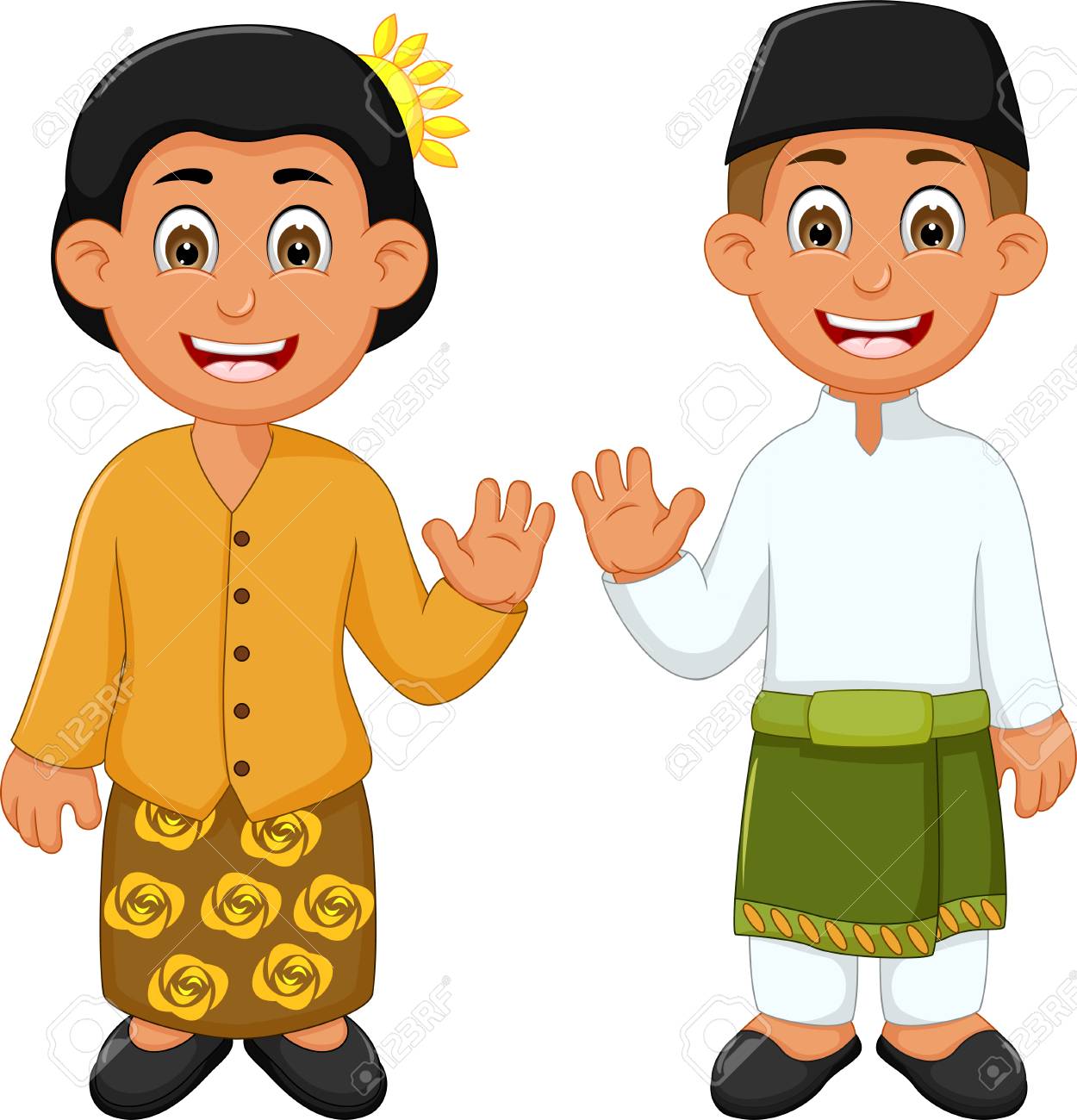 Traditional Costume Of Malaysia Cartoon Royalty Free SVG, Cliparts,  Vectors, and Stock Illustration. Image 87931583., image size:1250x1300