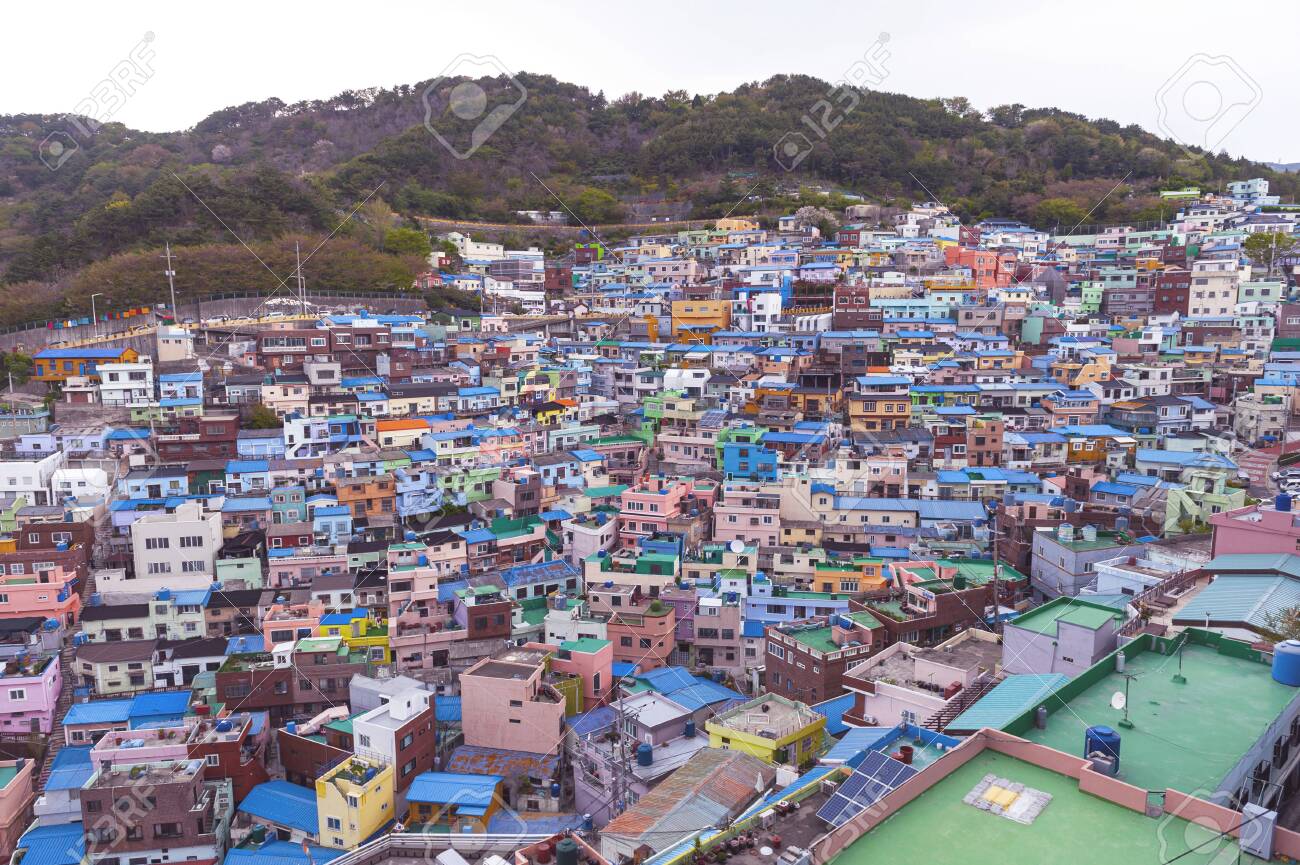 Scenic Landscape Of Gamcheon Culture Village Colorful And