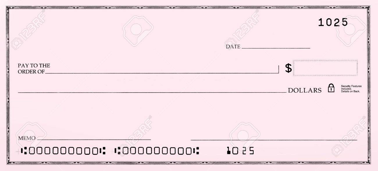 blank pink check with fake numbers stock photo picture and royalty fake blank check