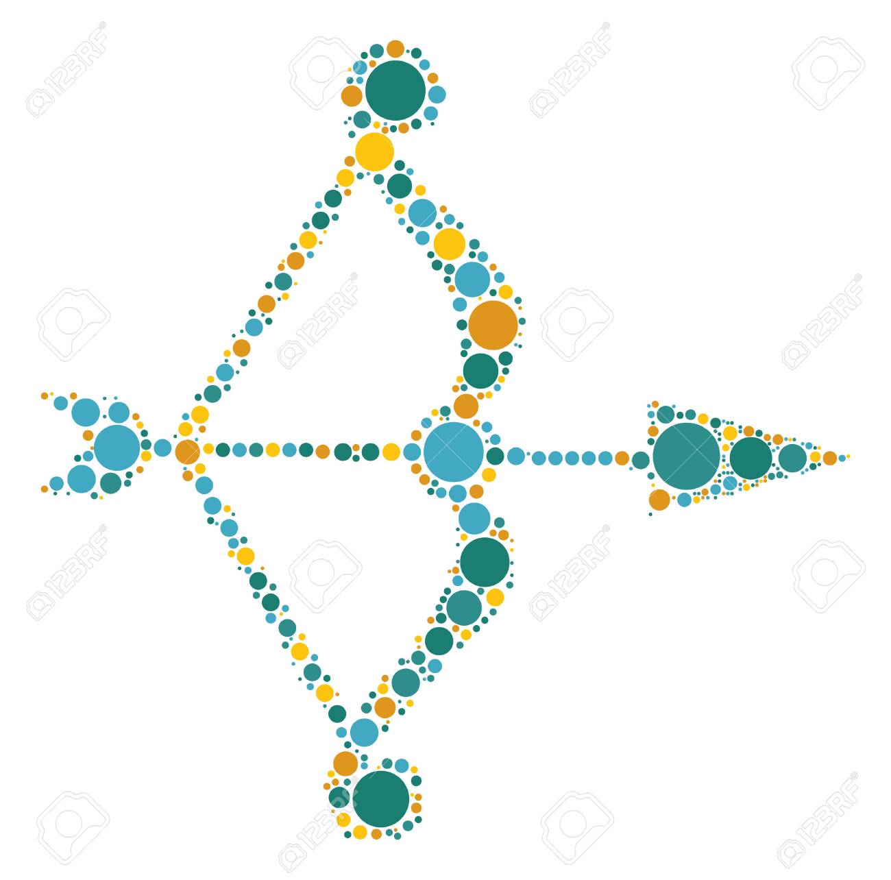 bow and arrow shape vector design by color point royalty free cliparts vectors and stock illustration image 61943947 123rf com