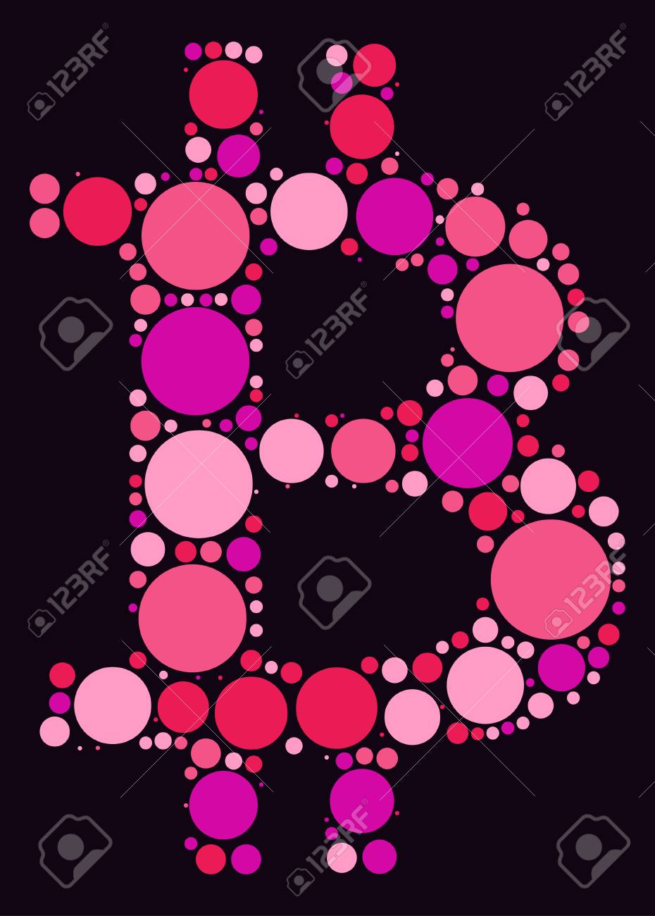 색상 포인트 별 비트 코인 모양 디자인 로열티 무료 사진, 그림, 이미지 그리고 스톡포토그래피. Image 62519200