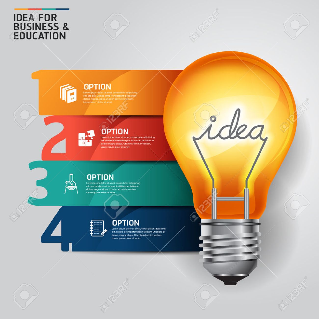 concept idea light bulb infographics design template royalty free