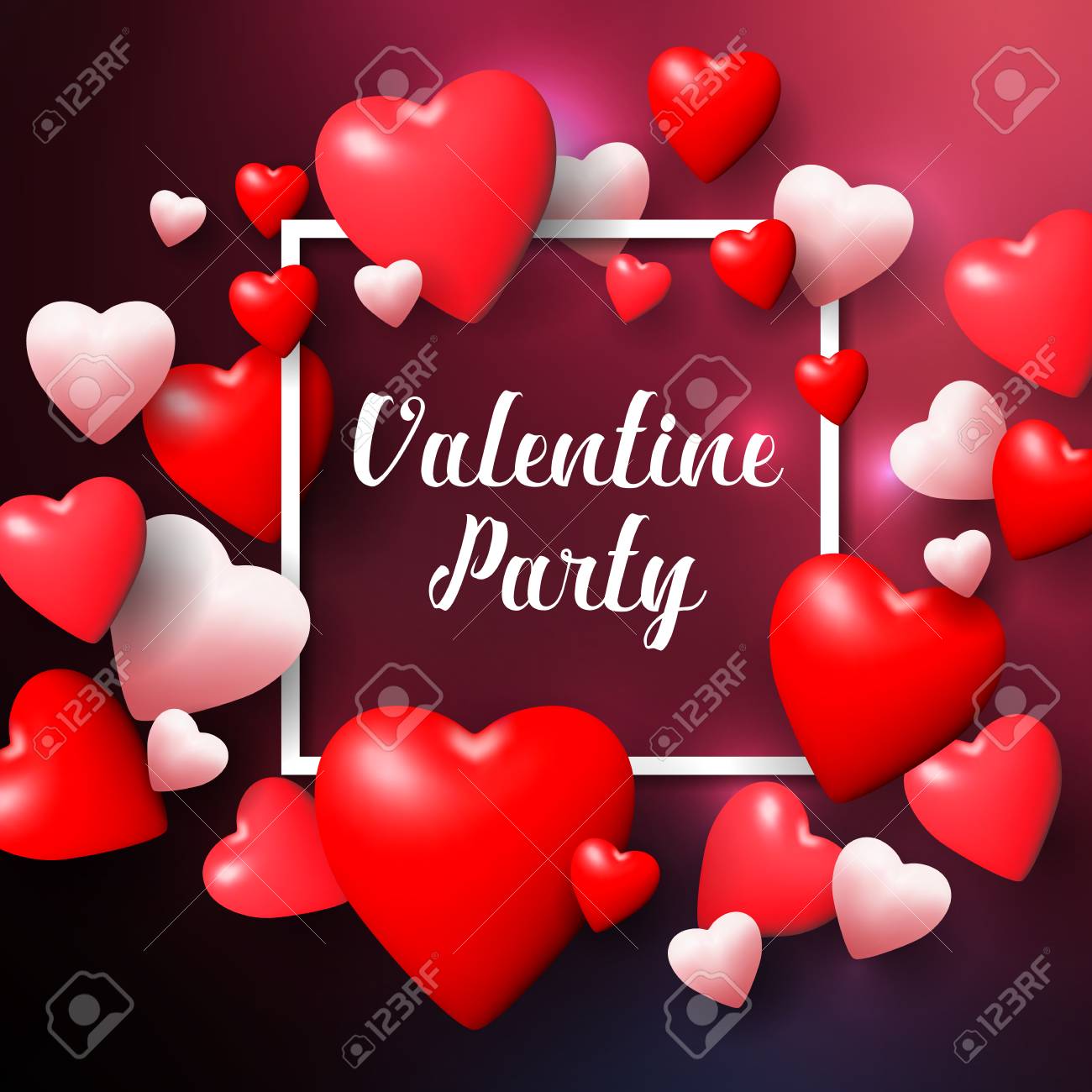 Globe En Couleur Rouge Et Blanc Colore En 3d Realiste Romantique Joyeux Anniversaire De La Saint Valentin Clip Art Libres De Droits Vecteurs Et Illustration Image