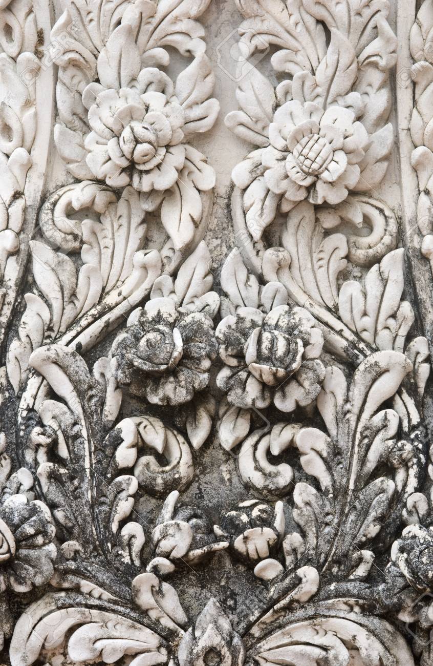 El Arte Tradicional Estilo Tailandes En La Pared Del Templo En