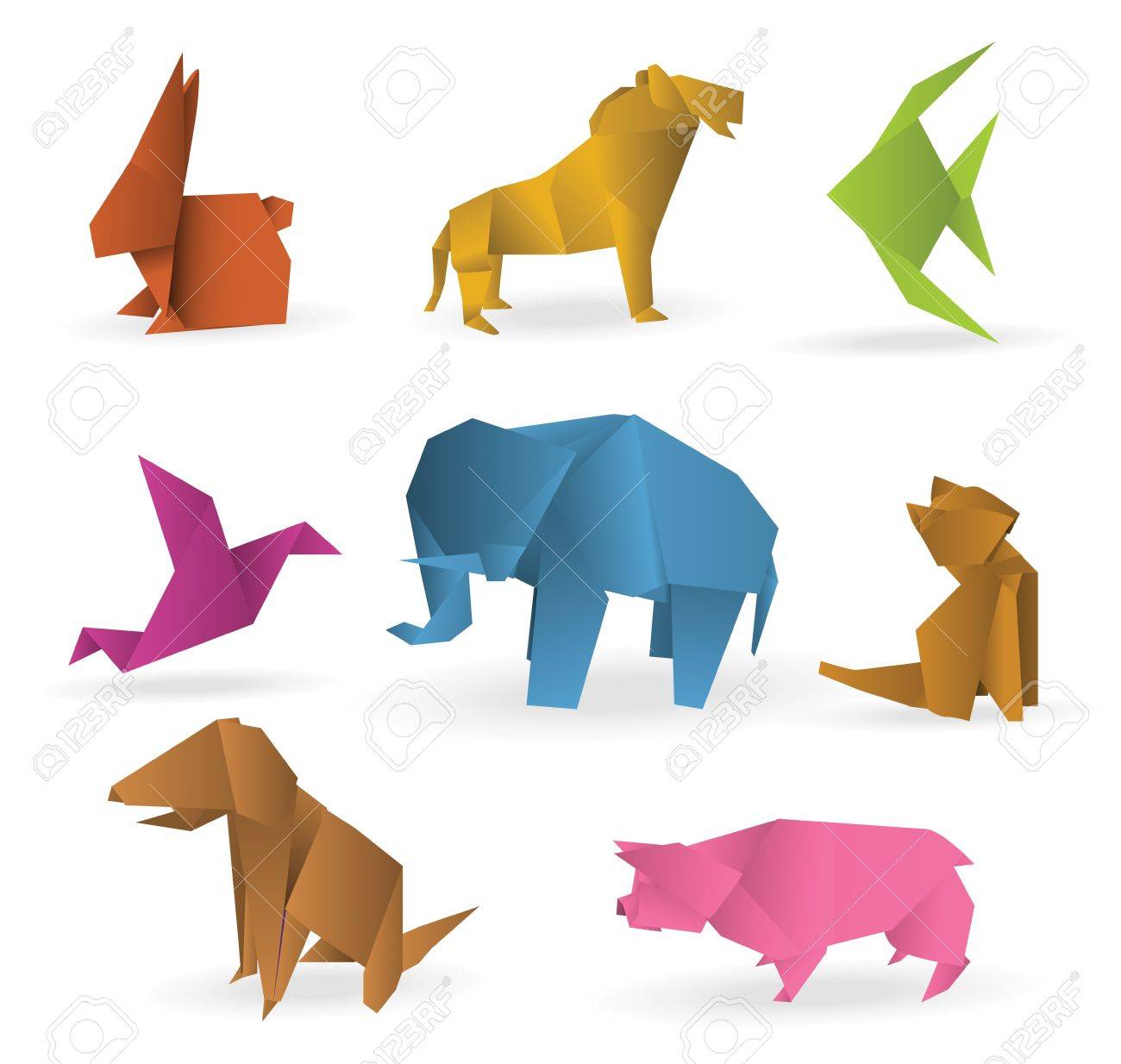 折り紙動物 のイラスト素材 ベクタ Image 折り紙動物 のイラスト素材 ベクタ Image
