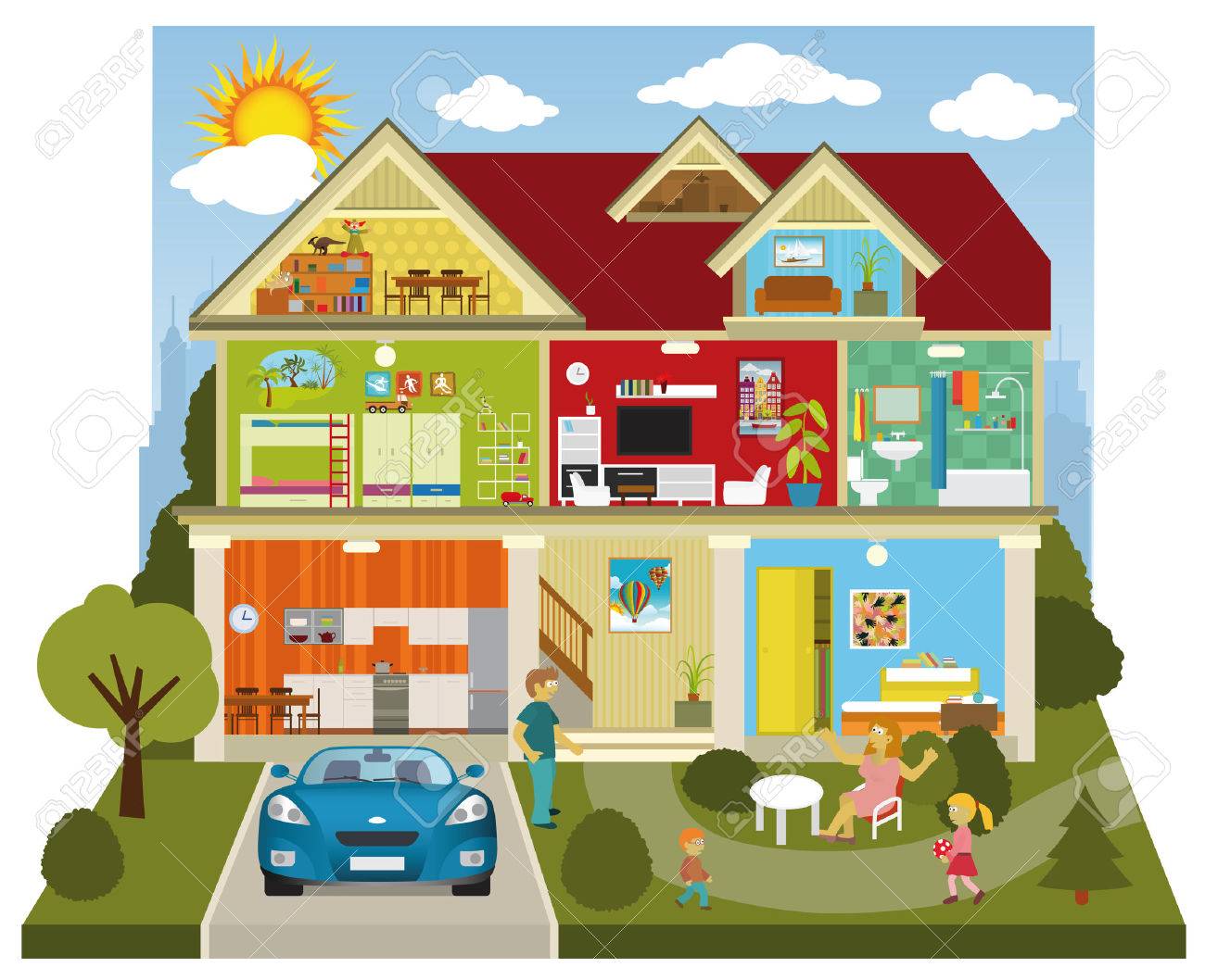Inside The House Royalty Free SVG, Cliparts, Vectors, and Stock  Illustration. Image 29494657., image size:1300x1058