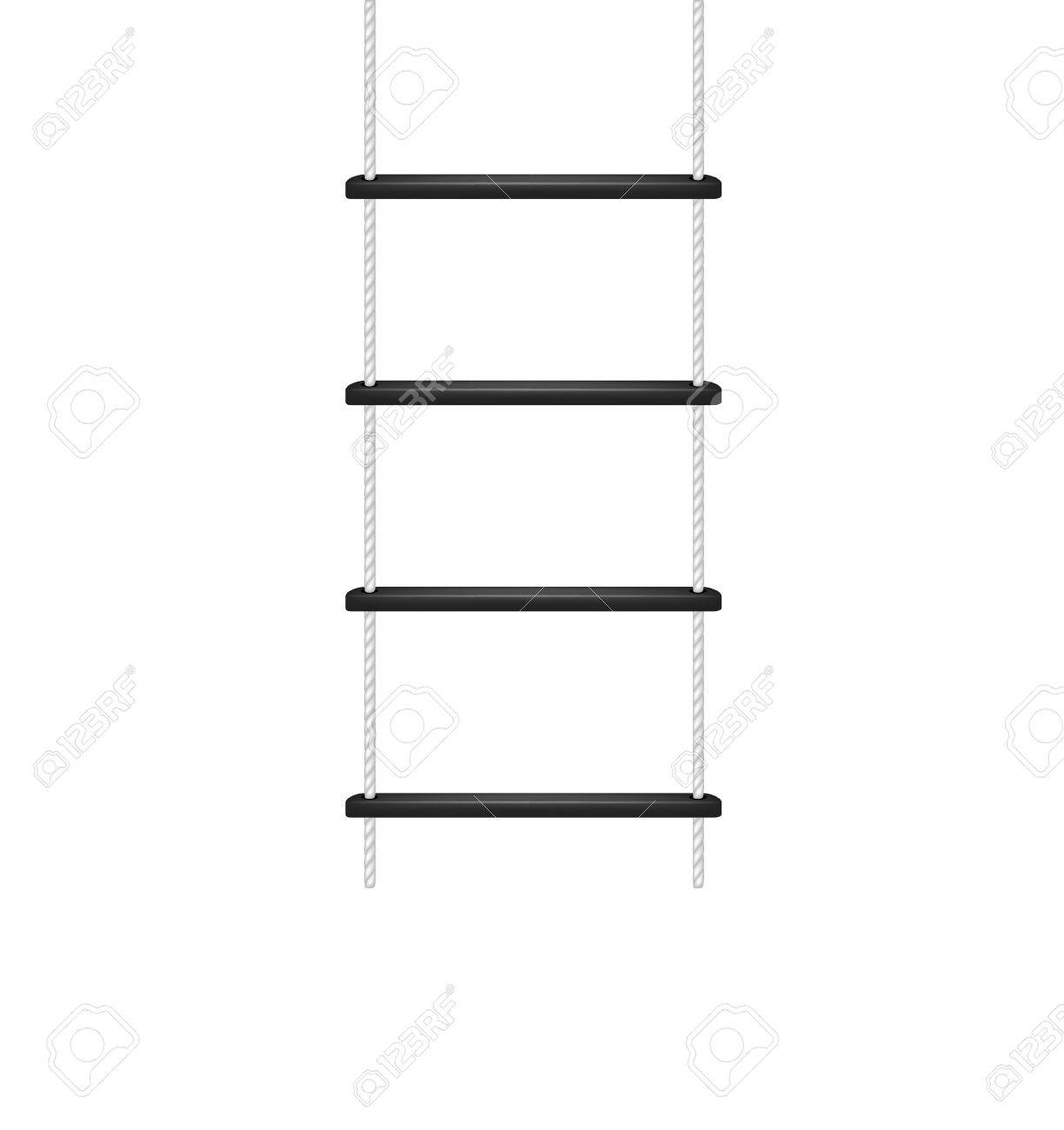 白と黒のデザインにロープのはしごのイラスト素材 ベクタ Image